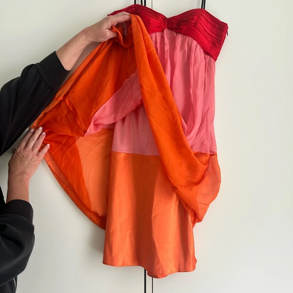 RARE Colorblock silk dress Laundry by design Shelli Segal NWT sz 4 - Picture 6 of 7